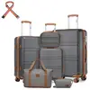 Kono Lot de 4 Valises (55/65/74cm) et Vanity Case + Pliable Sac de Voy...