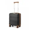 KONO Valise Cabine 45x35x20cm Léger Valises de Voyage Trolley Rigide en ABS avec Bagages à Main à 4 roulettes et Serrure TSA, Noir/Brun