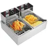 OUKANING Friteuse électrique - double réservoir - 5000W - 60 - 200   - en acier inoxydable - Protection contre les coupures de courant