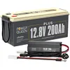 Power Queen Batterie Lithium 12V 200Ah PLUS, Batterie LiFePO4 2560Wh -...