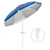 COSTWAY Parasol Pliable 2,2M Mécanisme Inclinable 30° avec Porte-Gobel...