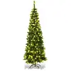 GOPLUS Sapin de Noël 195CM Lumineux-708 Branches Touffues+250 LED-Aigu...