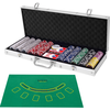COSTWAY Mallette de Poker - 500 Jetons - 2 Jeux de Cartes - 5 Dés - 3 ...