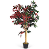 COSTWAY Plante Artificielle Figuier Feuilles Luxuriant- H 120CM - Déco...