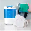 DREAMADE Mini Machine à Laver avec Essoreuse, Mini Lave-Linge Semi Aut...