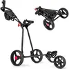Costway Chariot De Golf 3 Roues Pliable Avec Poignée Réglable Carte De...