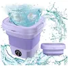BIGILANTUH Machine à Laver Portable-machine à laver-8L-10W-Violet-3 Modes-Mini Laveuse Pliable -parfaite pour les sous vêtements,chaussettes