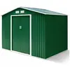 Abri de Jardin en Metal 2,7m² - GOPLUS - 2 Portes Coulissantes et 2 Fenêtres - Base Renforcée avec Barres - Toit Traditionnel,Vert
