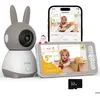 IEGEEK 2K/5" Babyphone Caméra Bebe,PTZ 360° Vidéo connecté Smartphone,Visiophone avec Alertes Intelligentes/Vision Nocturne avec 32go