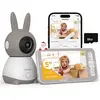 IEGEEK 2K/5" Babyphone Caméra Bebe,PTZ 360° Vidéo connecté Smartphone,Visiophone avec Alertes Intelligentes/Vision Nocturne avec 64go