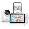 ieGeek 2.5K Babyphone Camera avec Veilleuses Colorées, 5.5" Camera Beb...