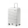 Valise Bagage Cabine 55x40x20cm Rigide Polypropylène Valise de Voyage à 4 roulettes et Serrure TSA Plus de Contenance, 39L, Blanc
