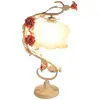 GOJOY Lampe de bureau rose - Rétro - Blanc - Lampe de table moderne - Veilleuse - Cadeau créatif
