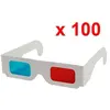 Lot 100 Lunettes 3D Anaglyphe Rouge/Cyan Bleu En Carton Universelle