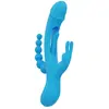 HoneyPlayBox - Trilux Kinky Vinger Rabbit Vibrator - Blauw