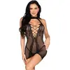 Leg Avenue   Heart Net Halter Mini Dress   Zwart