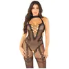 Leg Avenue - Hart Bodystocking Open Kruis - Zwart