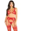 Leg Avenue - Bra Top, String and Garter Belt Stockings Lingerie set - ...