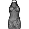 LEG AVENUE Women's 86134-00122 Mini robe avec dentelle et filet en strass Taille unique Noir Taille unique