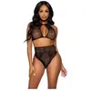 Leg Avenue Halter crop top & thong panty
