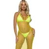 Leg Avenue Woven twist net maxi dress