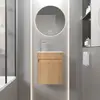 GOOBUY Meuble de Salle de Bain Mural 41 cm Meuble-Lavabo Suspendu avec...