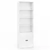 COSTWAY 180 CM Bibliothèque 4 Niveaux avec Armoire à 2 Portes, Meuble ...