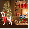 GOPLUS Décorations Lumineuses de Noël Ensemble Chien & Traîneau & Boît...