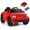 GOPLUS Voiture Électrique Enfant 3-8 Ans 12V Coccinelle avec Télécomma...