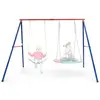 COSTWAY Portique de Balançoire pour 2 Enfants en Métal Structure en A ...