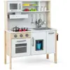 COSTWAY Cuisine Enfants en Bois 3-6 Ans - 18 Accessoires avec Évier, M...