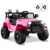Voiture Électrique Enfants   JEEP - 12V   Télécommande - Vitesse Élevée/Basse  Démarrage à une Touche   Musique et Phare - Rose