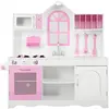 Cuisine Enfants Dinette en Bois - COSTWAY - Rose - 109 x 32 x 106,5 cm...