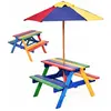 RELAX4LIFE Ensemble Salon de Jardin pour Enfant - 1 Table et 2 Bancs P...