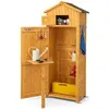 COSTWAY Armoire Abri de Jardin en Bois H180,5 cm 3 Etagères Amovibles ...