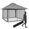 COSTWAY Tonnelle de Jardin Pliante Pop-up 4 x 4M Parois Latérales en M...