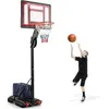 GOPLUS Panier de Basket Extérieur sur Pied, Hauteur Réglable 1,05-2,6 ...