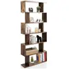 RELAX4LIFE Bibliothèque à 6 Niveaux en Bois avec Design Zig Zag, Étagè...