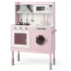Costway Cuisine Pour Enfants 3 Ans+ En Bois - 5 Accessoires, Effect So...