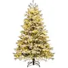 Costway COSTWAY Sapin de Noël Artificiel Enneigé 180 cm avec 350 Lumiè...