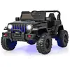 Costway Voiture Electrique 12v/7ah Pour Enfants, Télécommande 2,4g, 2 Moteur, Mp3, Usb, Klaxon, Vitesse Max 6km/H, 3-8 Ans, Noir.