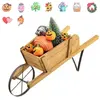 Costway Costway Brouette Décorative En Bois Pour Plantes Avec Roue Fle...