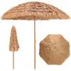 COSTWAY Parasol de Plage Hawaii Tropical en Chaume Ø243xH 222 cm Bouto...