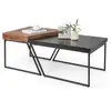 COSTWAY Lot de 2 Tables Basses Gigognes avec Cadre Métal, Tables d'App...