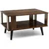 COSTWAY Table Basse Rectangulaire à 2 Niveaux, 70 x 50 x 41 CM, Table ...