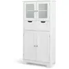 COSTWAY Colonne Salle de Bain Armoire Haute avec 4 Portes 2 Tiroirs, É...