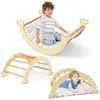COSTWAY Arche d’Escalade Montessori 3 en 1 à Bascule, Coussin Moelleux pour Grimper ou Se Reposer Utilisable Intérieur/Extérieur