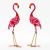 Statue de Flamant Rose - COSTWAY - Lot de 2 - Métal Imperméable - Plum...