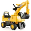 COSTWAY Tracteur pour Enfant Jouet Pelle avec Seau Rotatif, Roues Anti...