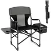 COSTWAY Chaise de Camping Pliante avec Petite Table, Sac de Glace avec...